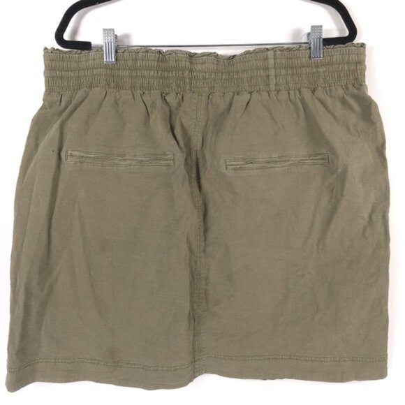 Anthropologie LINEN Blend Moss Green Utility Mini Skirt Size XL - Picture 7 of 16